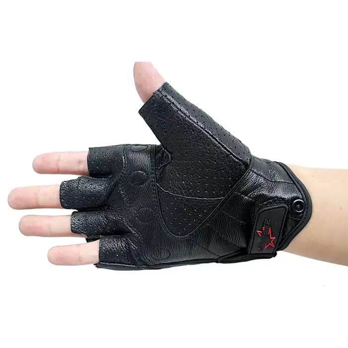 Gants de Moto en Cuir sans Doigts pour Homme et Femme
