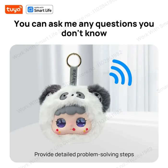 Robot en peluche intelligent Tuya AI avec yeux LED et commande vocale
