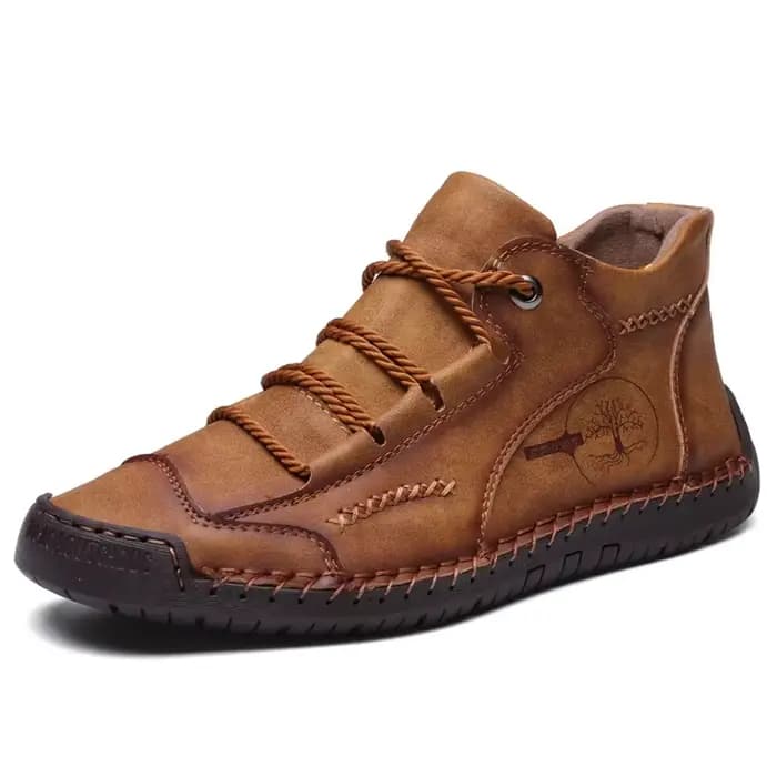 Bottes de moto en cuir rétro pour hommes