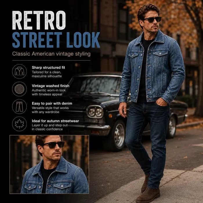 Veste en cuir véritable pour homme