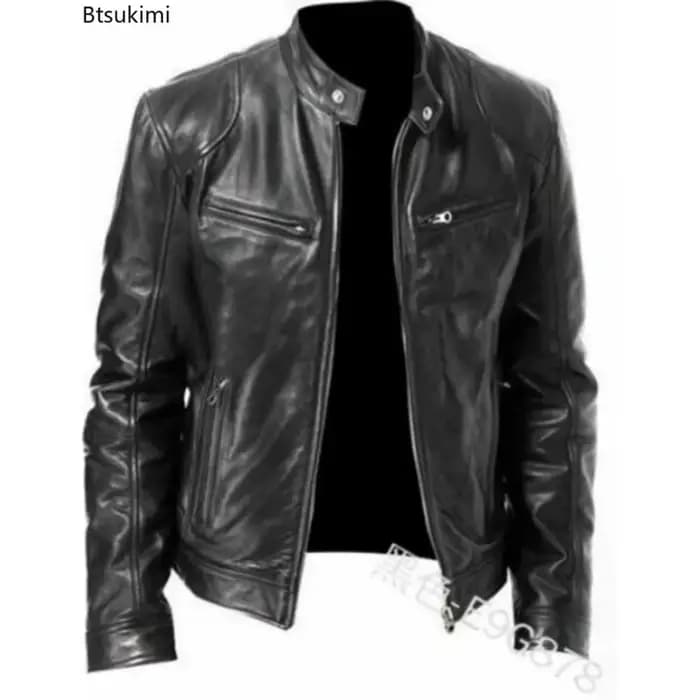 Veste de moto en cuir pour hommes