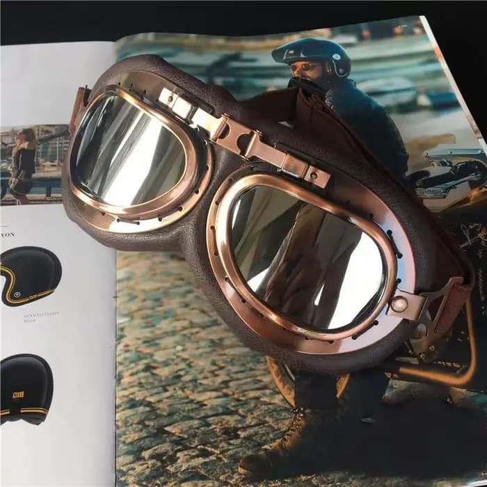 Lunettes de moto rétro vintage coupe-vent