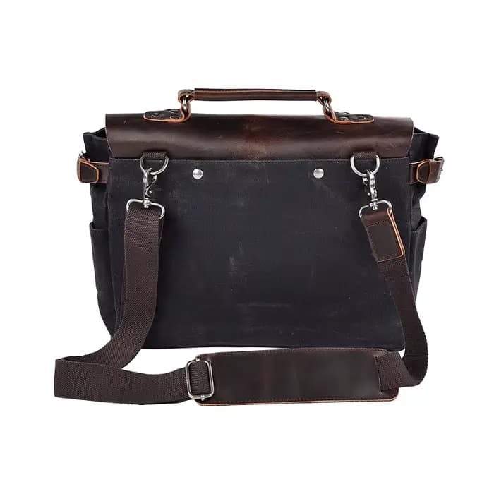 Sac latéral de moto Vintage en toile cirée