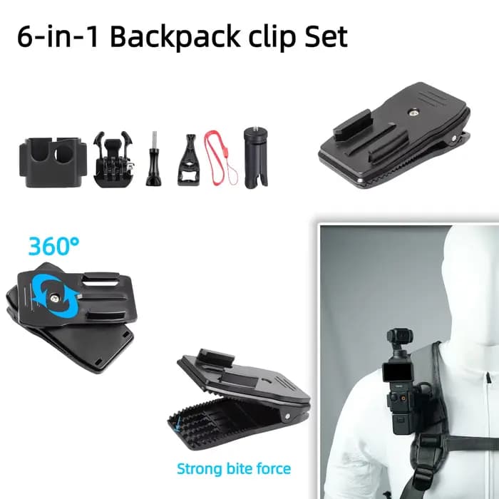 Accessoires pour DJI Pocket 3, clips pour sac à dos, sangles de poitrine, Mini trépieds, accessoires pour caméra d'action