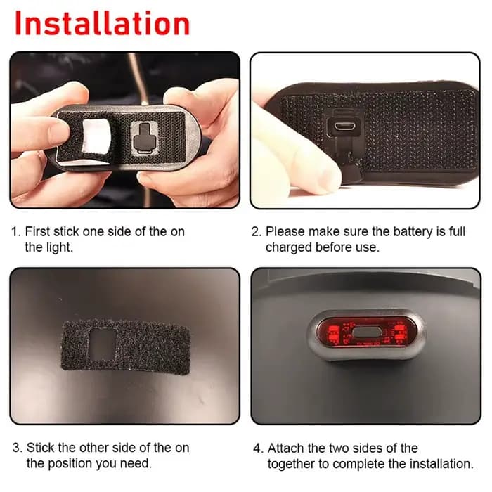 Lumière de casque de moto