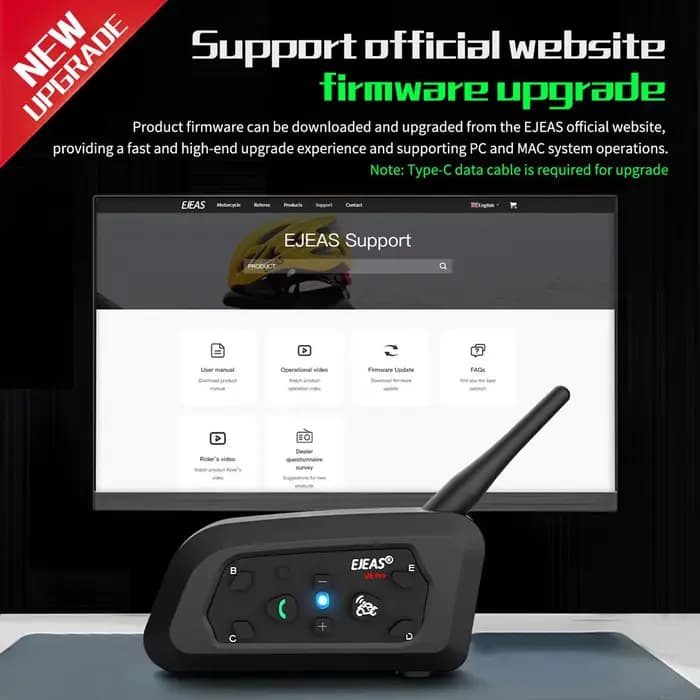 EGuitar-Oreillette Bluetooth 1200 pour Casque de Moto