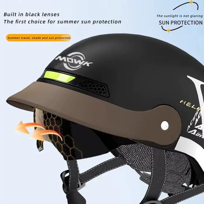 Casque de moto rétro été respirant Jet électrique Scooter demi-casques hommes femmes