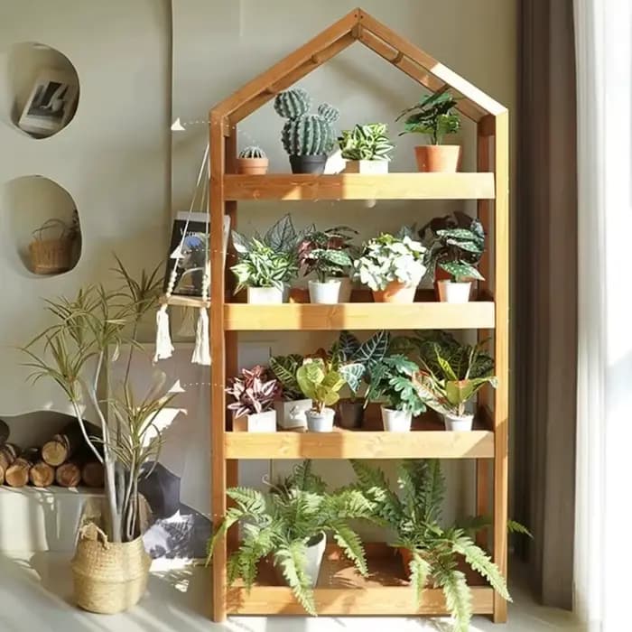 Supports de plantes noirs pour jardin, étagères en bois pour pots, supports de plantes pour patio, supports de fleurs d'extérieur, mobilier de terrasse Giardino Arredamento Esterno