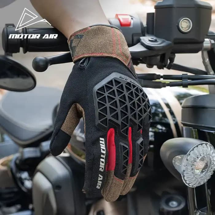 Moteur Air nouveaux gants de moto engrenages d'équitation été respirant grille cuir amorti Absorption des chocs anti-dérapant résistant à l'usure