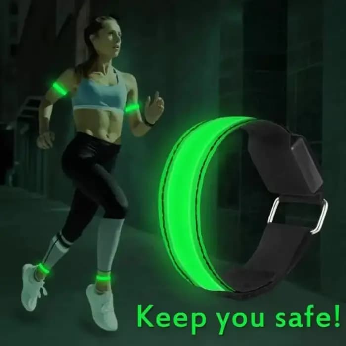 Brassard de course de nuit lumière LED Sports de plein air USB Rechargeable ceinture de sécurité bras jambe