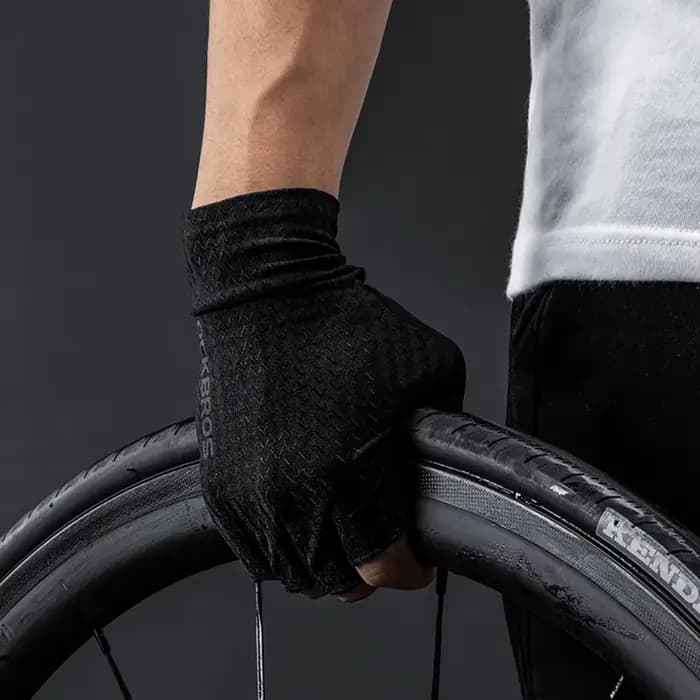 Gants de cyclisme mi-doigts ROCKBROS en soie glacée