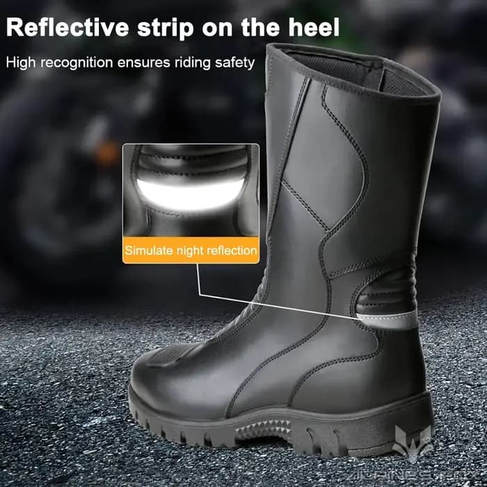 Bottes d'équitation de moto vintage en cuir pour hommes