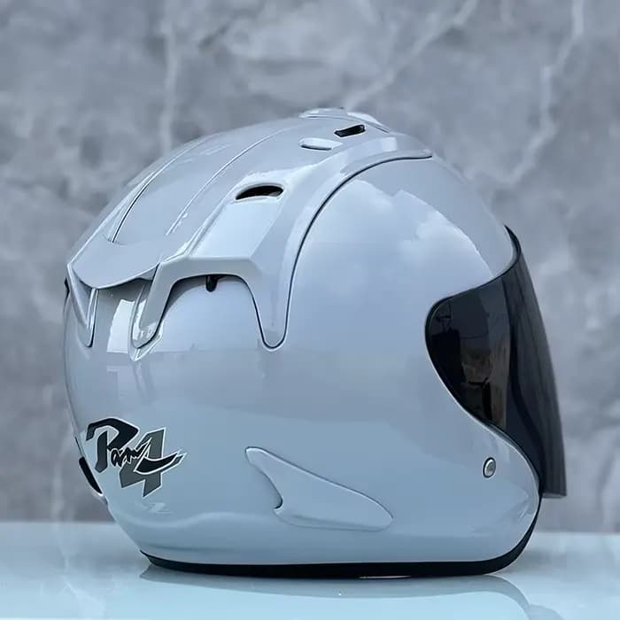 Demi-casque gris ciment Ram4 approuvé ECE pour hommes et femmes
