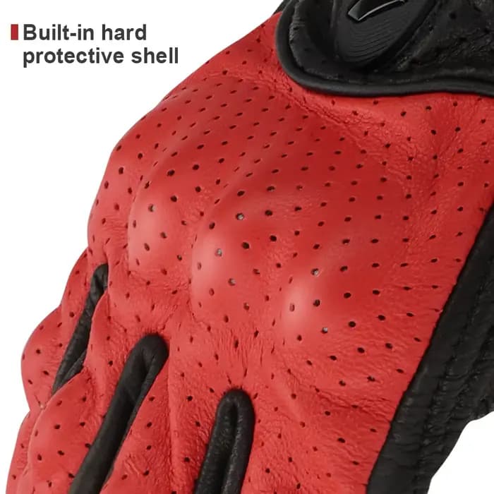 Gants de moto d'été en cuir jaune