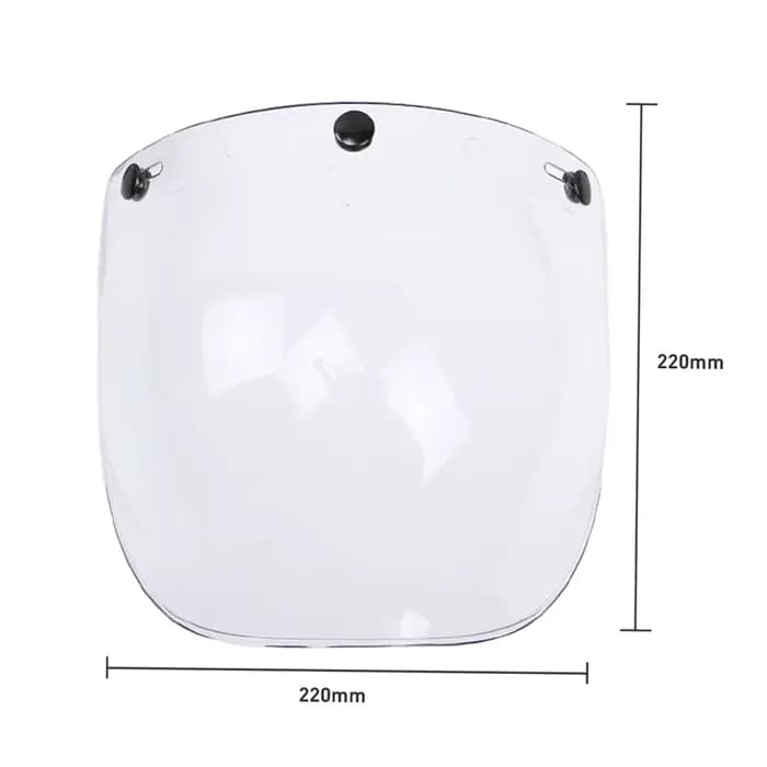 Visière de pare-vent à bulles à 3 boutons pour casque de moto Biltwell Gringo et Bonhike