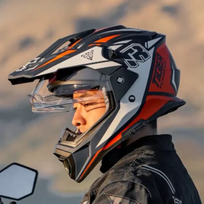 Casque de motocross à double visière