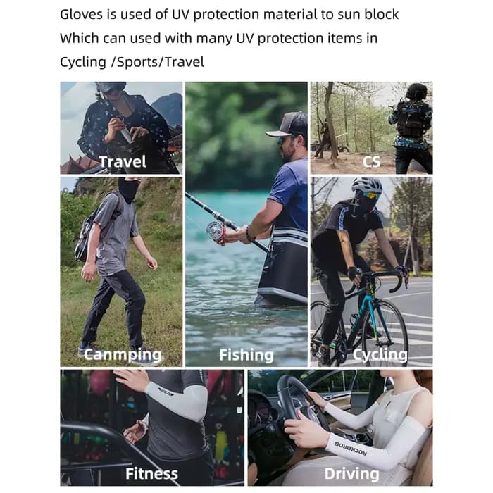Gants de cyclisme mi-doigts ROCKBROS en soie glacée