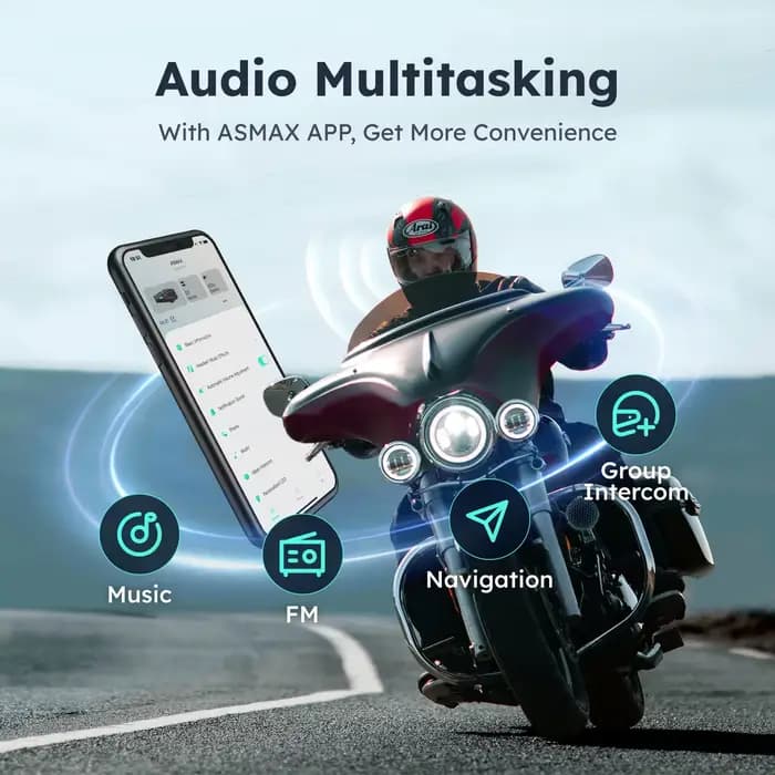 ASMAX S1 casque de moto Bluetooth talkie-walkie Oreillette