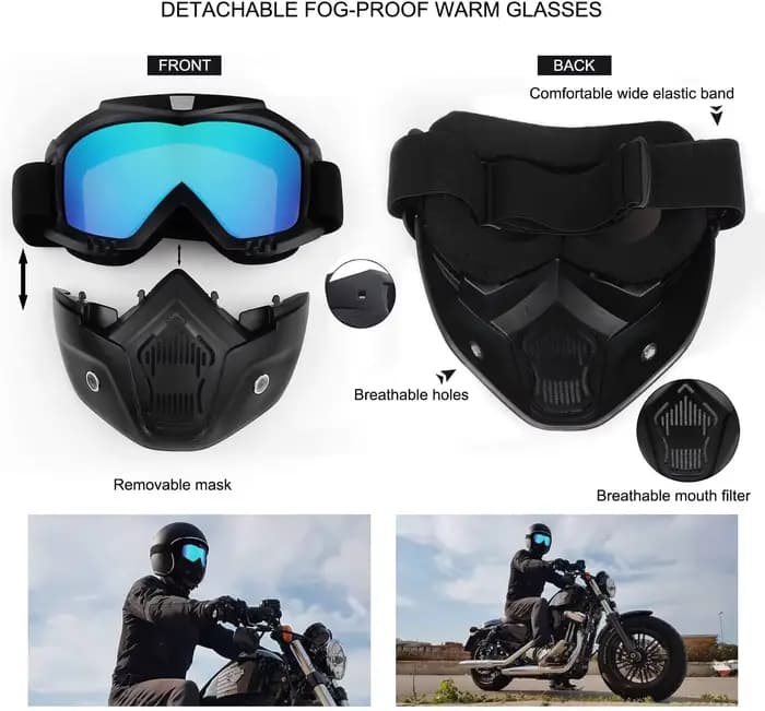 Lunettes de casque de requin de moto