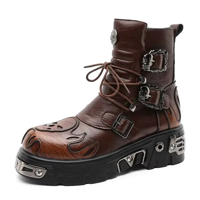 Bottes de moto de Style gothique Punk pour hommes