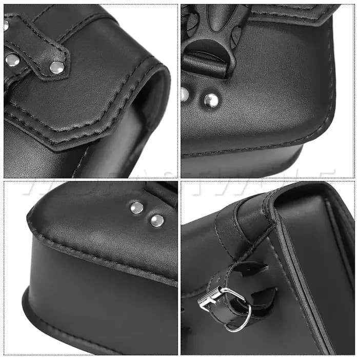 Sac de selle latéral de moto en cuir synthétique Triangle