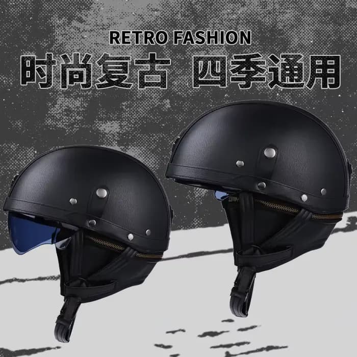 Casque de moto en cuir Vintage Casco