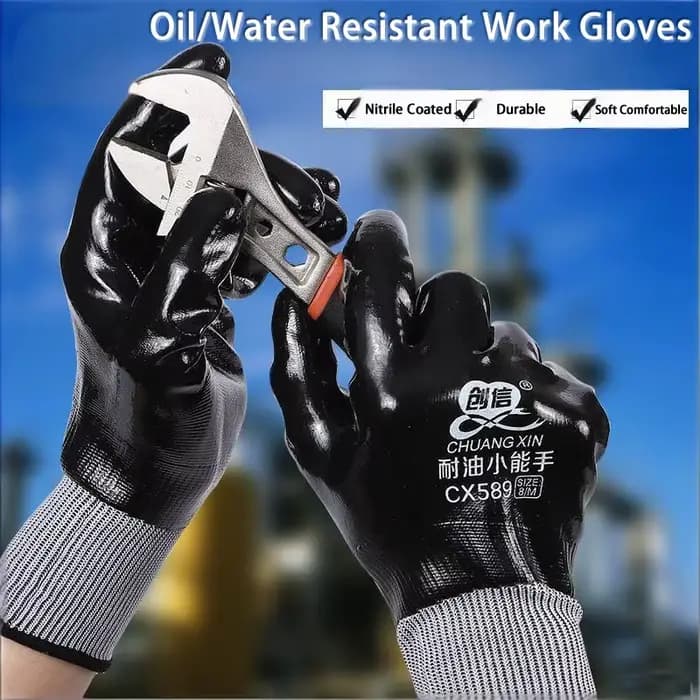 Gants imperméables enduit de Nitrile