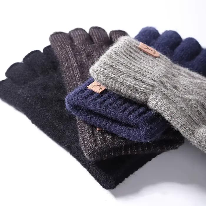 Gants thermiques épais tricotés pour hommes et femmes