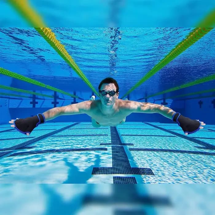 1 paire de gants de natation, gants d'entraînement de natation aquatique, Fitness, résistance à l'eau, ajustement aquatique, entraînement au pagaie, sans doigts