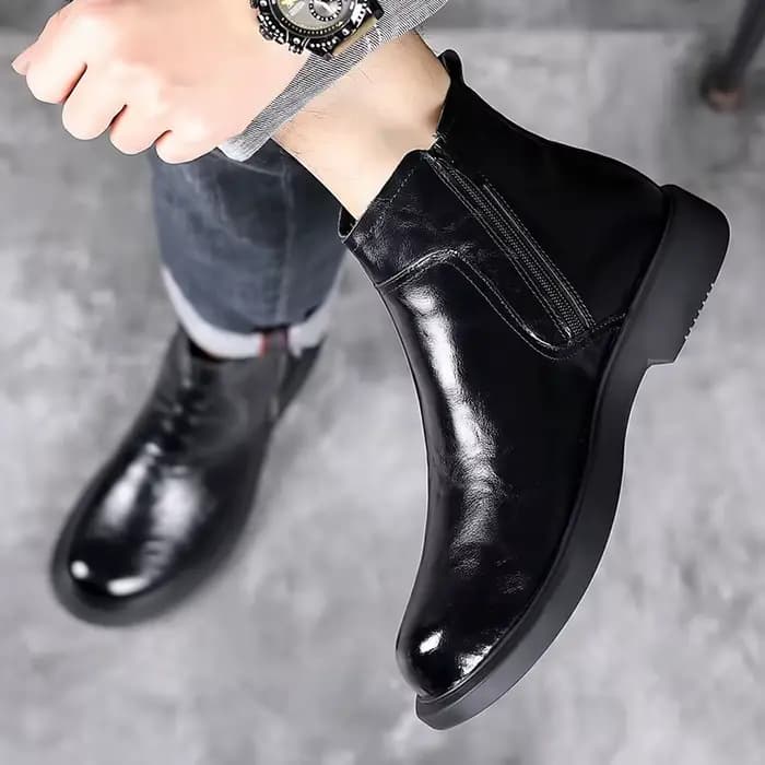 Bottines Chelsea en cuir véritable pour hommes