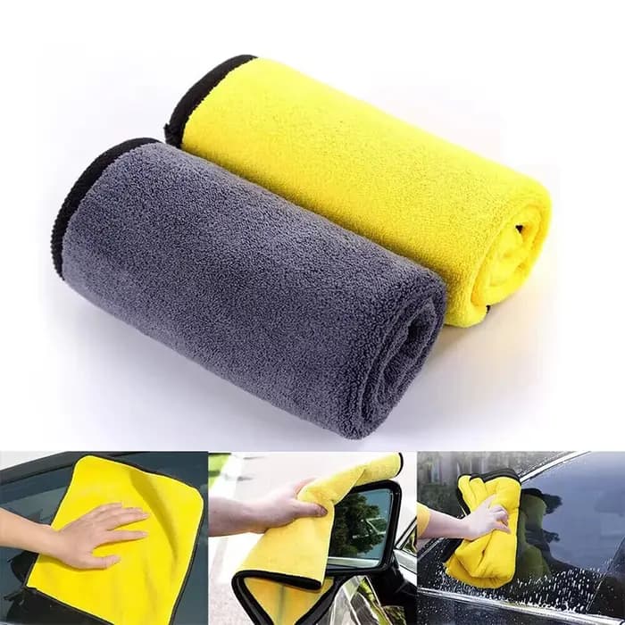 Serviette de lavage de voiture Ultra douce, chiffon d'entretien de voiture en microfibre, chiffon de nettoyage et de séchage, chiffons de nettoyage Double couche, serviettes de lavage de voiture