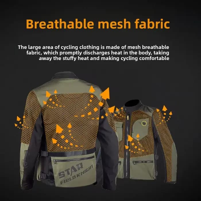 HOT Star Field Knight Vêtements de moto en maille pour homme, veste de moto noire respirante d'été avec accessoires de protection corporelle