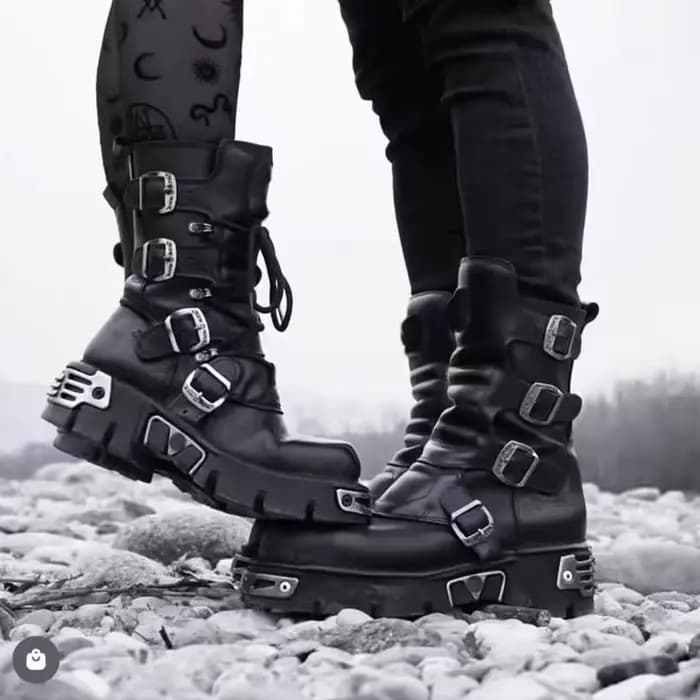 Bottes de moto en cuir véritable pour hommes