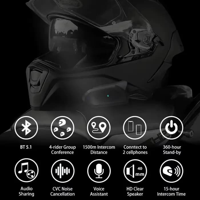 Oreillette Bluetooth GOCOM4 pour moto