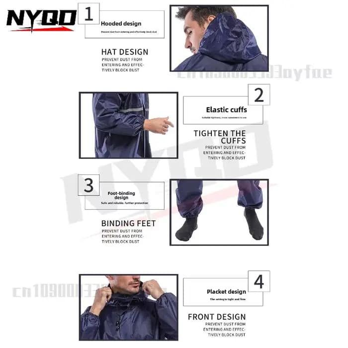 Combinaison imperméable anti-pluie pour moto