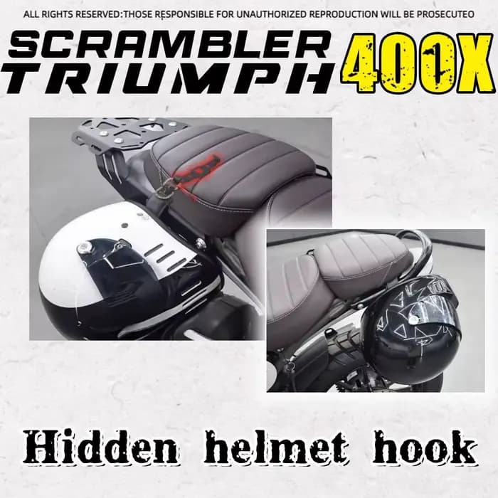 Serrure de casque cachée personnalisée pour Triumph Speed400/Scrambler400X