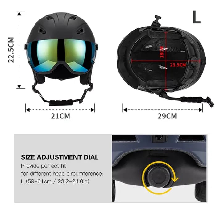 Casque de ski intégré pour homme et femme