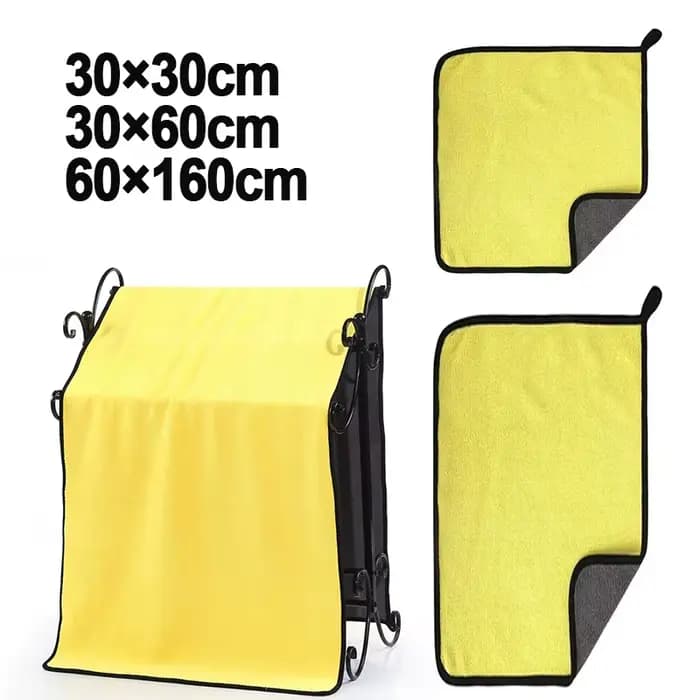 Serviette de lavage de voiture Ultra douce, chiffon d'entretien de voiture en microfibre, chiffon de nettoyage et de séchage, chiffons de nettoyage Double couche, serviettes de lavage de voiture