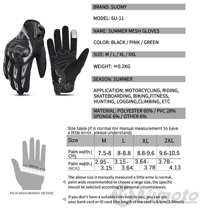 Suomy gants de Moto été maille respirant