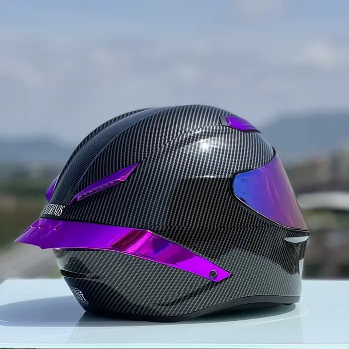 Casque intégral de moto de sécurité à lentille unique pour femmes et hommes