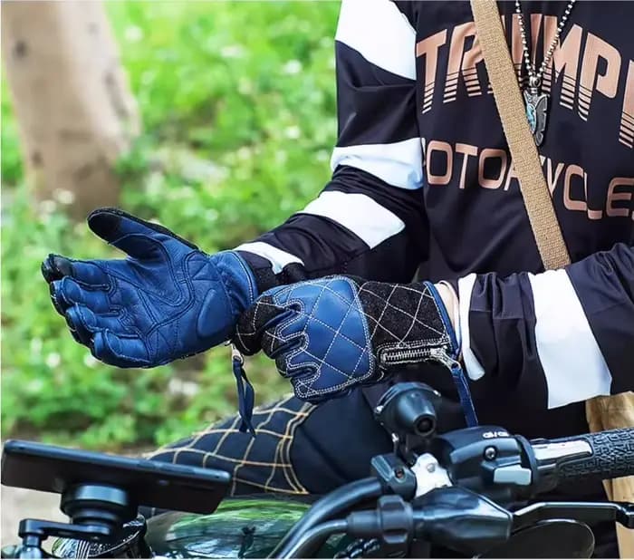 Gants de moto vintage Uglybros en cuir véritable