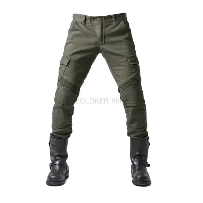 Pantalon cargo en jean moto 2025 avec protections de genoux