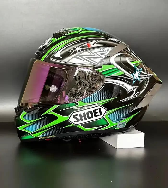 Casque De moto X14 vert Yanagaw