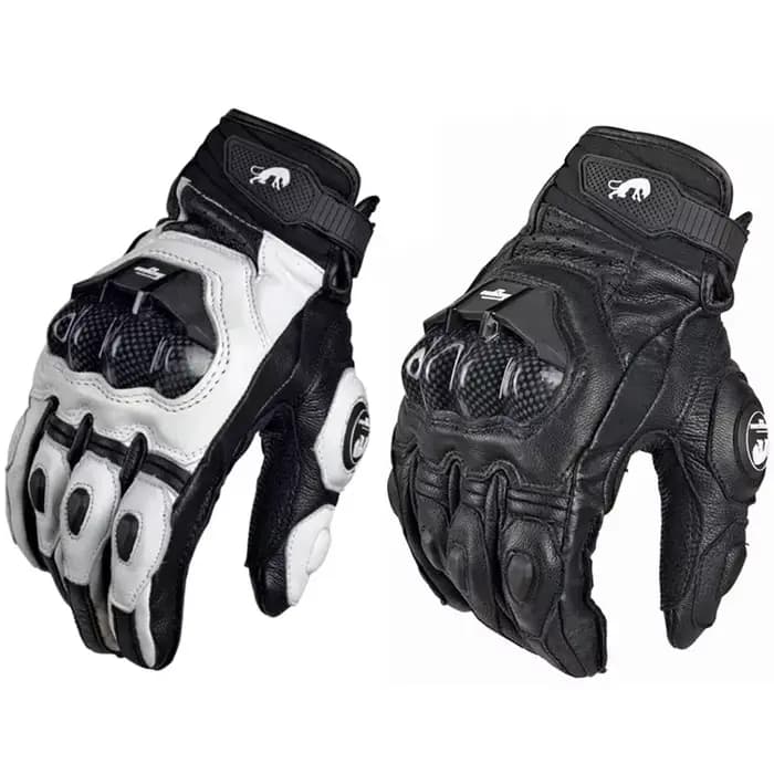 Hommes femmes 4 saisons conduite Supertech noir/blanc moto gants en cuir gant de course