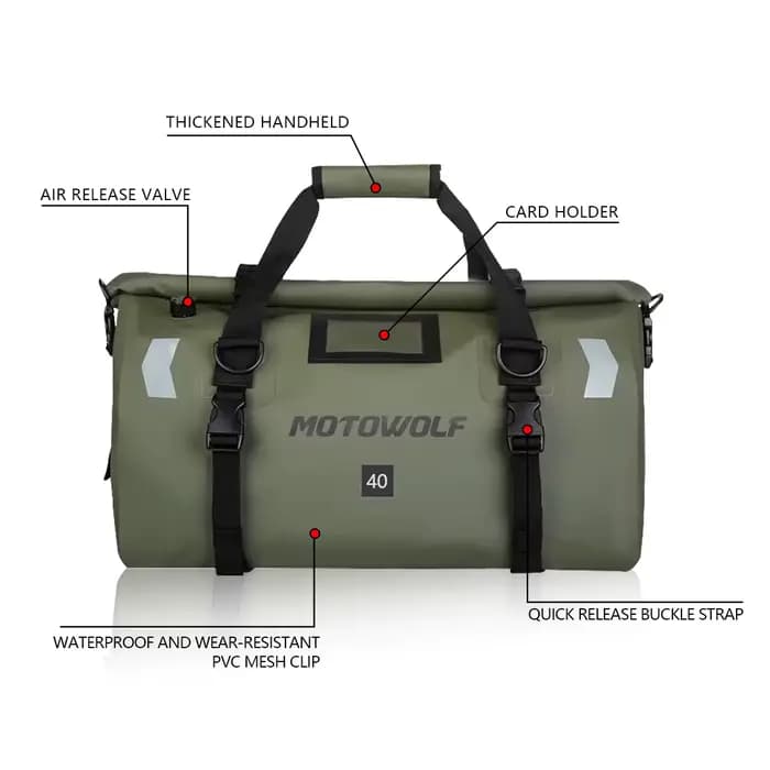 Sac arrière étanche pour moto