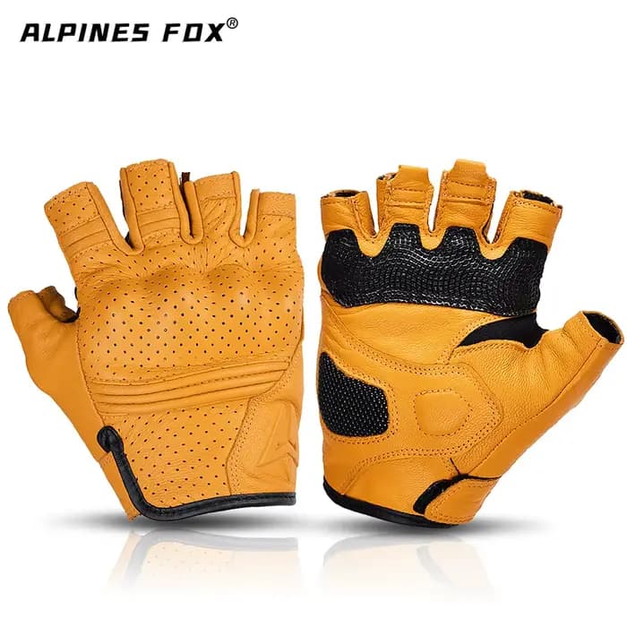 Gants de Moto d'été en cuir sans doigts