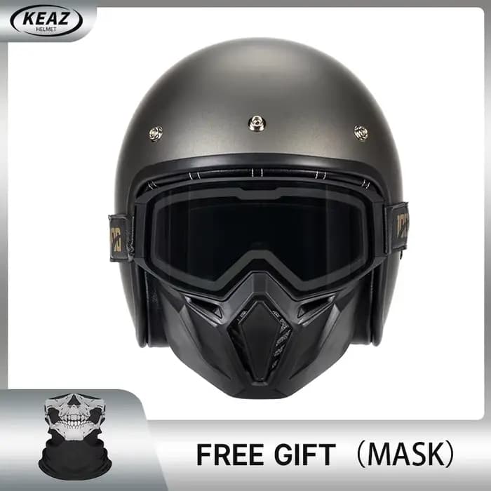 Vintage léger rétro 3/4 visage ouvert demi casque de moto adulte Jet