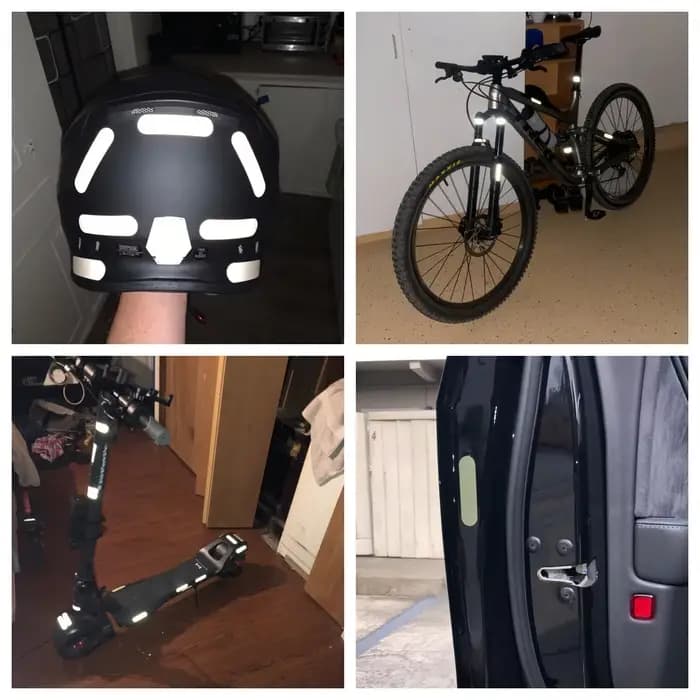 1 Kit de 6 autocollants réfléchissants noirs pour casque de moto