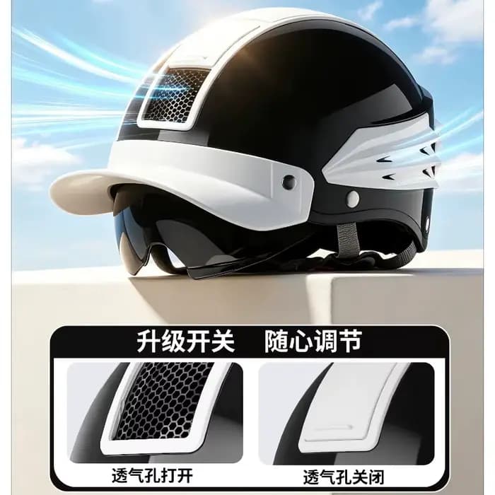 Casque de moto vintage respirant pour l'été