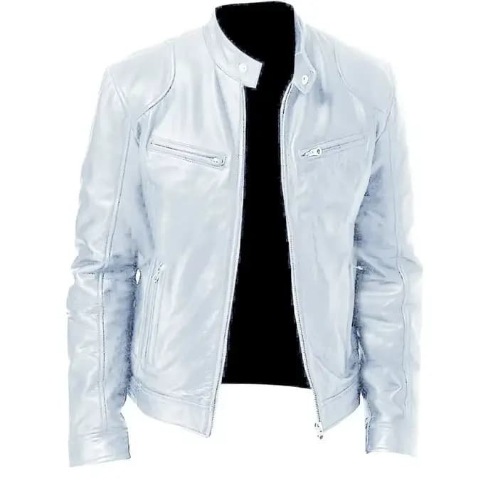 Veste de moto en cuir pour hommes